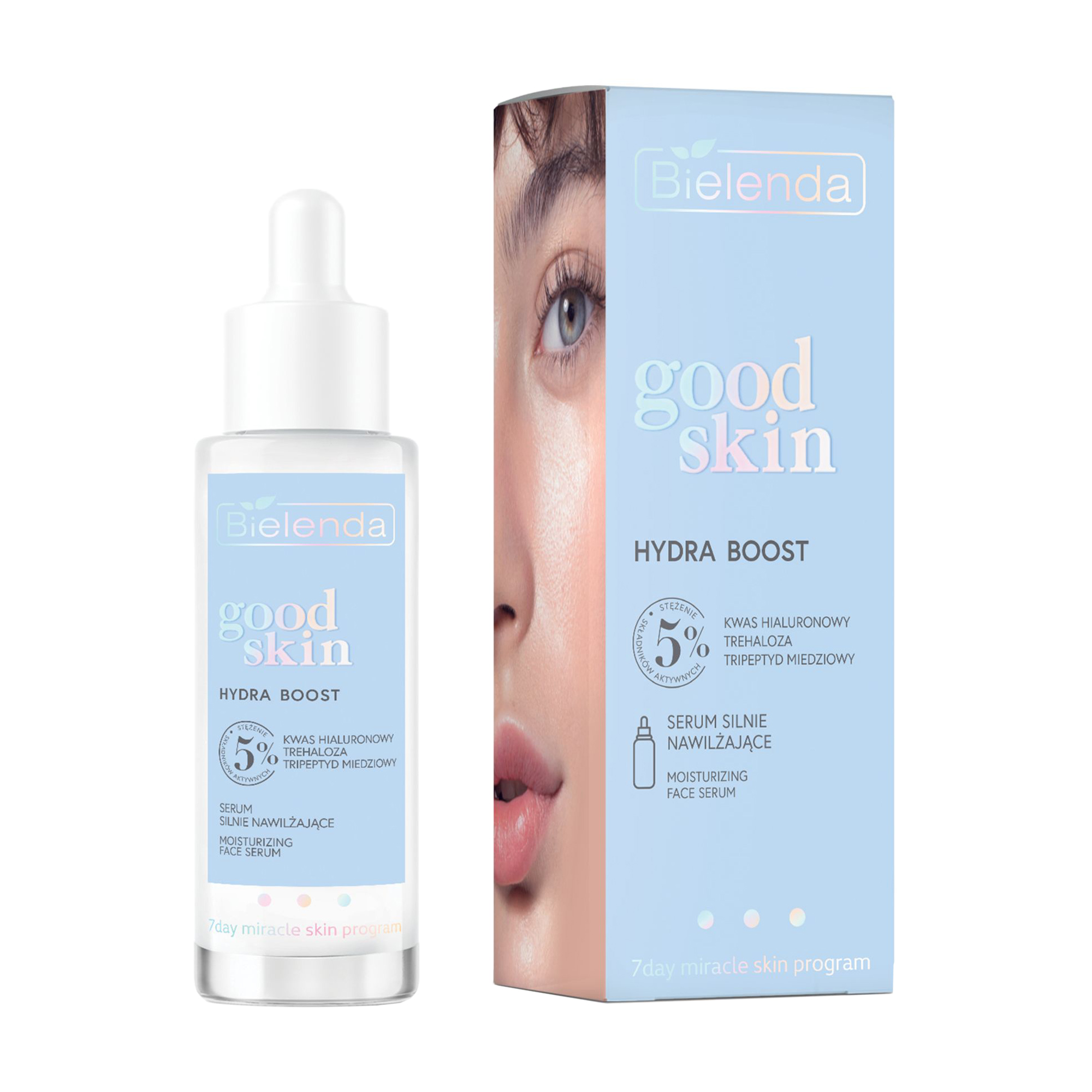 Зволожувальна сироватка для обличчя Bielenda Good Skin Hydra Boost Moisturizing Face Serum з гіалуроновою кислотою, 30 мл